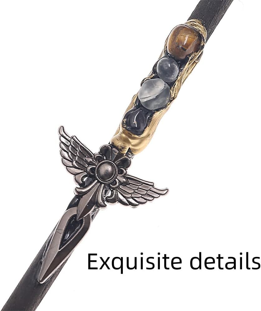 Bubbmi rhinestone witch magic wand in Snakepurple with solid wood body and metal accents - view 10
