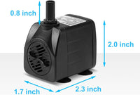 DaToo 50GPH 3W Small Submersible Water Pump Mini Fountain Pump Ultra - 10W 160GPH (With 3.3ft Free Tubing) - image 2