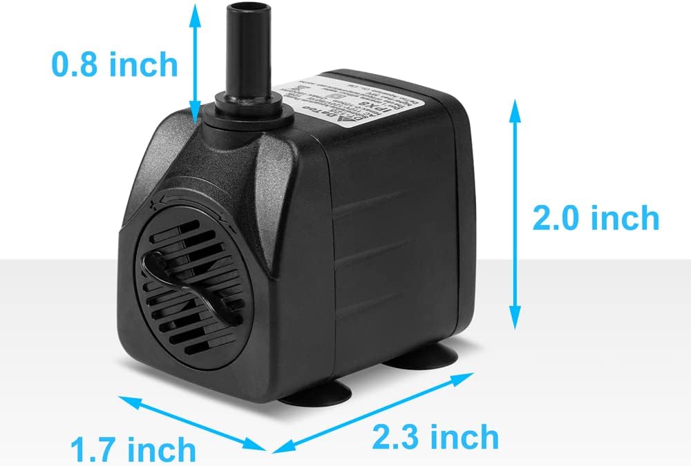 DaToo 50GPH 3W Small Submersible Water Pump Mini Fountain Pump Ultra - 10W 160GPH (With 3.3ft Free Tubing) - image 2