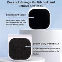 Mini Magnetic Aquarium Brush with Scraper Blade - Fish Tank Dirt Remover for Small Glass/Acrylic Tanks, Safe for Betta & Shrimp (5-20 Gallon) (Small)