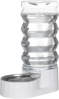 Sfozstra Automatic Pet Water Dispenser: 9L Lagre Dogs Stainless Steel Gravity Feeder - Convenient Drinking Water Dispenser Designed for Dogs and Cats (White, 9L)