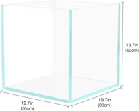 33 Gallon Cube Rimless Aquarium, Ultra Clear Low Iron Large Fish Tank, L19.7×W19.7×H19.7 Glass Thickness 8mm with EVA Foam Leveling Mat