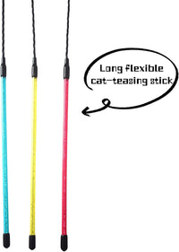 Cat Wand Toys, 3 PCS Interactive Feather Wands Colorful Cat Teaser Wand – Essentials for Cats - B - image 4