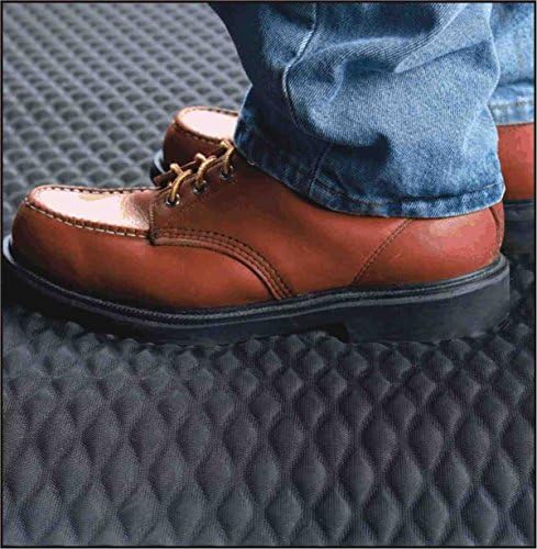 American Floor Mats Hog Heaven Premium 7/8" Black & Black Border 4' x 8' Nitrile Backed Anti-Fatigue Comfort Mat
