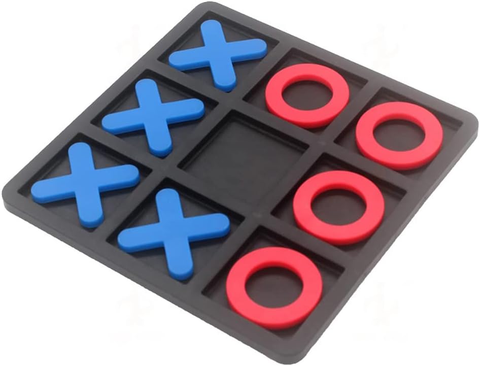 Tic Tac Toe Board Game, Classical Family Board Game – Fun for Kids & Family - Blue/Red - image 2