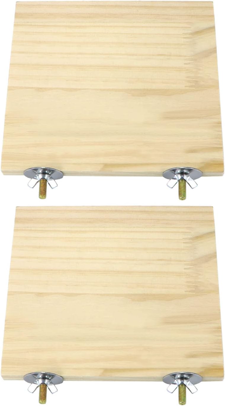 Litewoo 2pcs Bird Perch Platform Flat Stand Beak Paw Grinding - 4.7x4.7inch/ 12x12cm