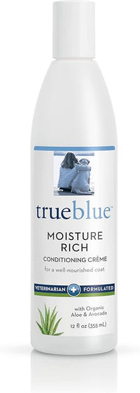 TrueBlue Aloe & Avocado Moisture-Rich Conditioning Dog Crème – Conditioner Cream for Dogs, Puppies - Deodorizing, Moisturizing, Tearless – Toxin Free, Natural Botanical Blend – 12 Fl. Oz.