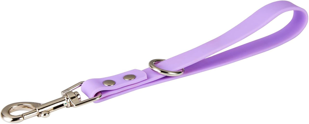 Short Dog Leash - 9 Inch Dogs Lead Grab Tab Heavy Duty Waterproof PVC Dog Training Traffic Leashes - 9'' / Lavender