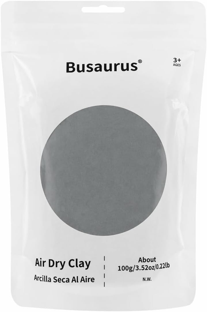 Busaurus 100g brown earth tone air dry foam clay in a resealable bag - view 3
