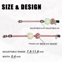 Fupo Cat Collar, Breakaway Adjustable with Bell& Flower - Pink - image 3