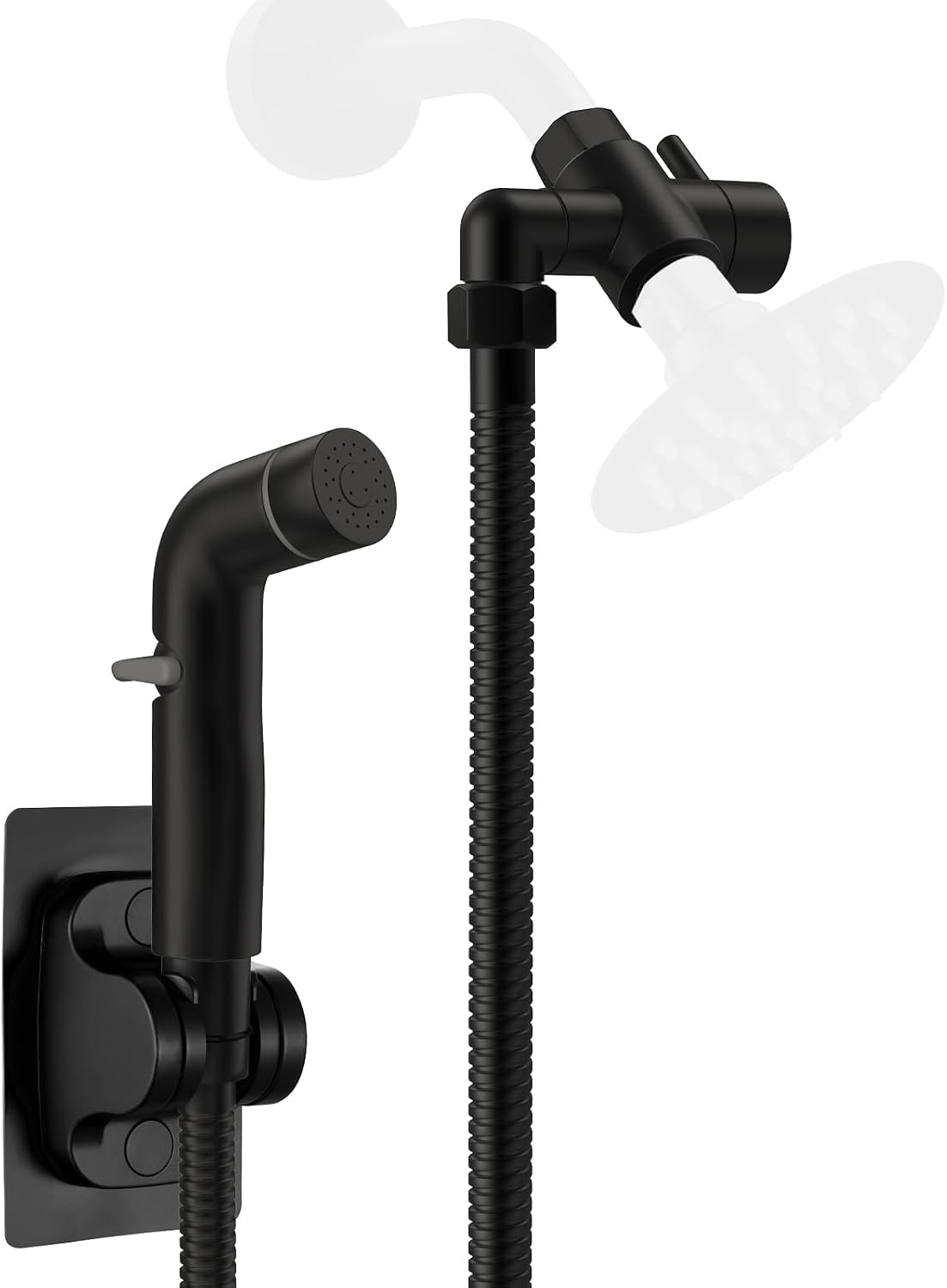 Dog Shower Attachment Metal - Black / 1/2" Indoor Shower Diverter