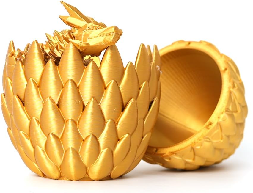 3D Printed Dragon Egg, Large 12" for Kids, Dragon Lovers - Gold - image 2