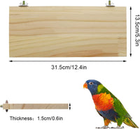 Litewoo Parrot Bird Wood Perch Platform Large Stand Shelf for Budgie - 1PC - image 2
