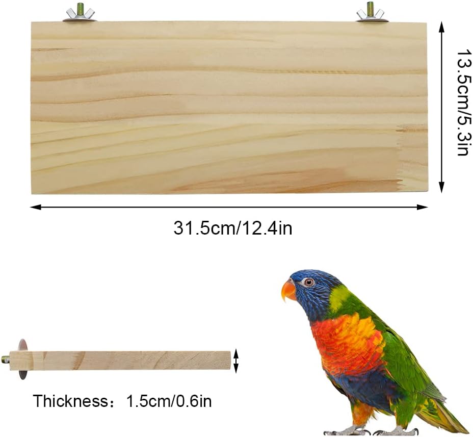Litewoo Parrot Bird Wood Perch Platform Large Stand Shelf for Budgie - 1PC - image 2
