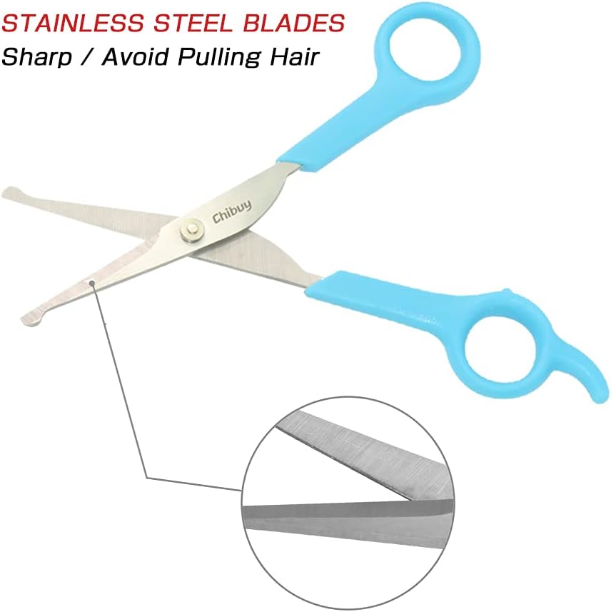 Chibuy Professional Pet Grooming Scissors with Round Tip Stainless - 2. Blue - image 3