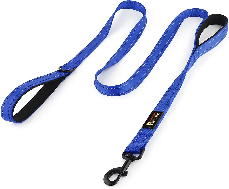 Plutus Pet Double Handle Dog Leash, for Medium Large Dogs - 6 FT / Navy Blue