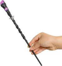 Rileryan handcrafted wooden wizard wand with purple amethyst crystal, about 13 inches long - view 2