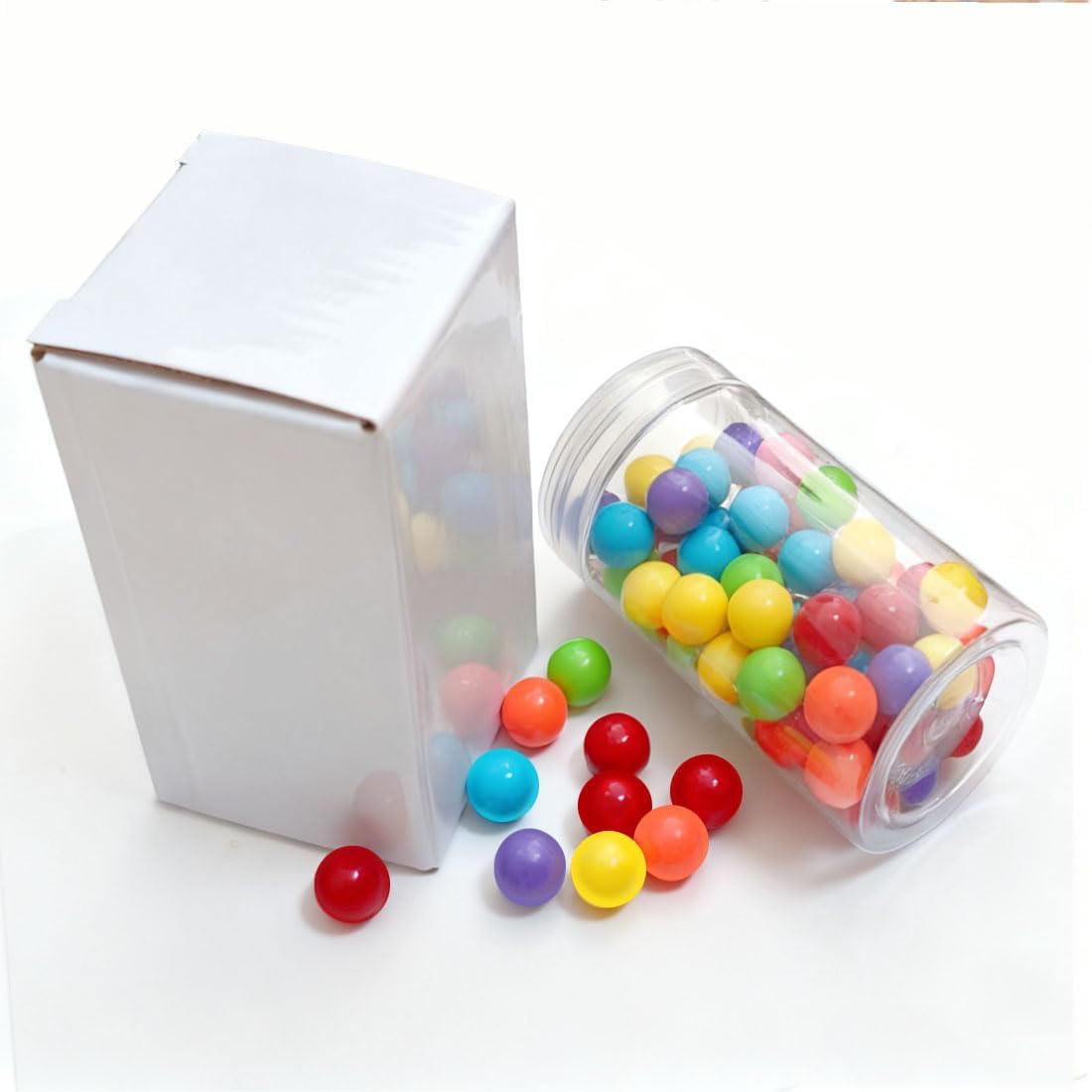 Witlans 60 Chinese checker marbles in six solid colors, 14mm acrylic, in a plastic jar - view 8