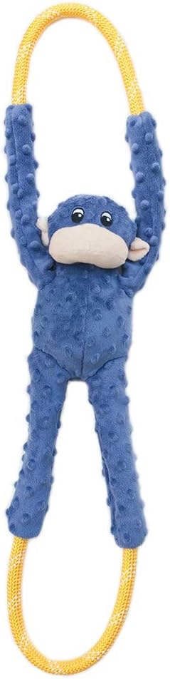 ZippyPaws RopeTugz Durable Dog Pull Rope Toy, Blue Monkey - Blue / 28 x 5 x 5 in