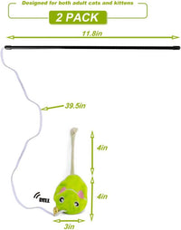 Interactive Cat Toy Wand with Catnip Mouse - 2 Pack Mouse - image 3