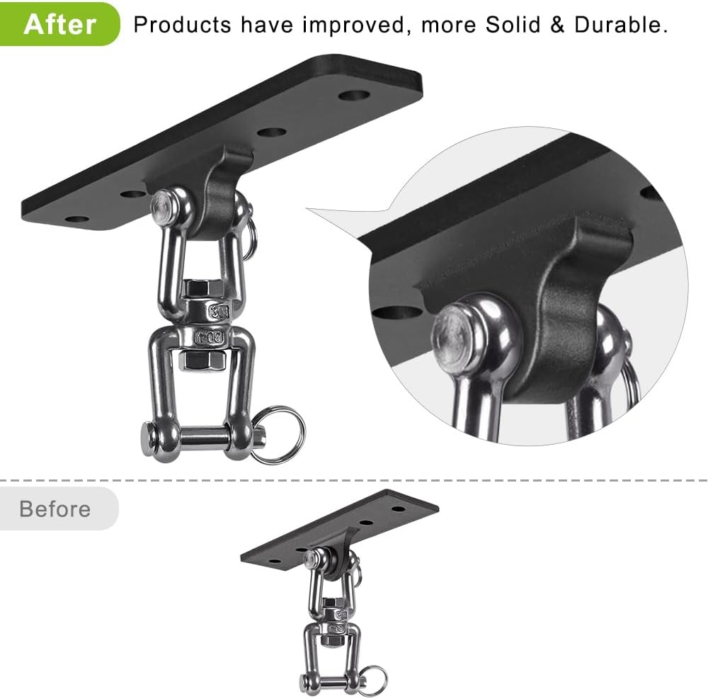 Dolibest Ceiling Mount Swing Hanger Heavy Duty Swing Set Hook - 4 Holes Ceiling Anchor With Swivel - image 2