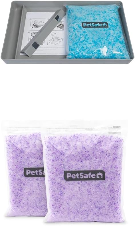 PetSafe ScoopFree Premium Crystal Litter, Fresh Scent - Lavender / Reusable Tray + Litter 2-Pack