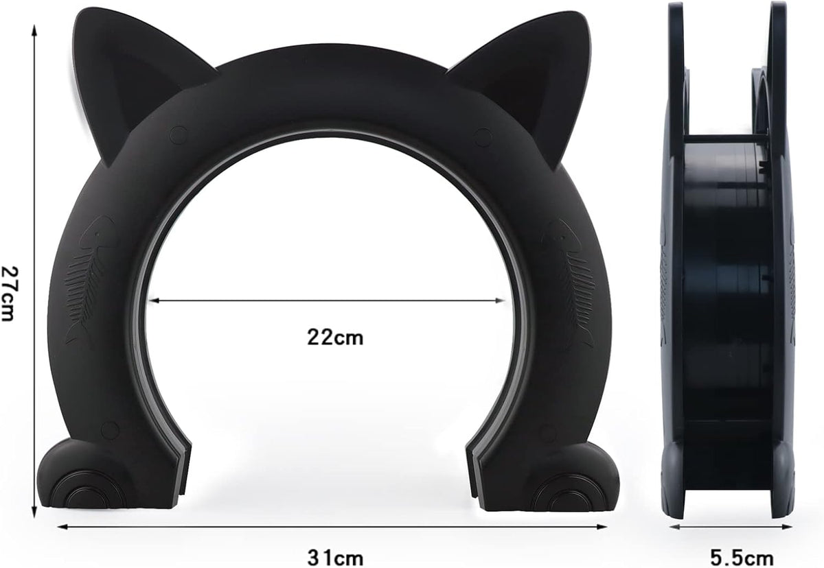 Wordcam X-Large Cat Door Interior Door for Pets 14-30lbs - Black / X-Large - image 2
