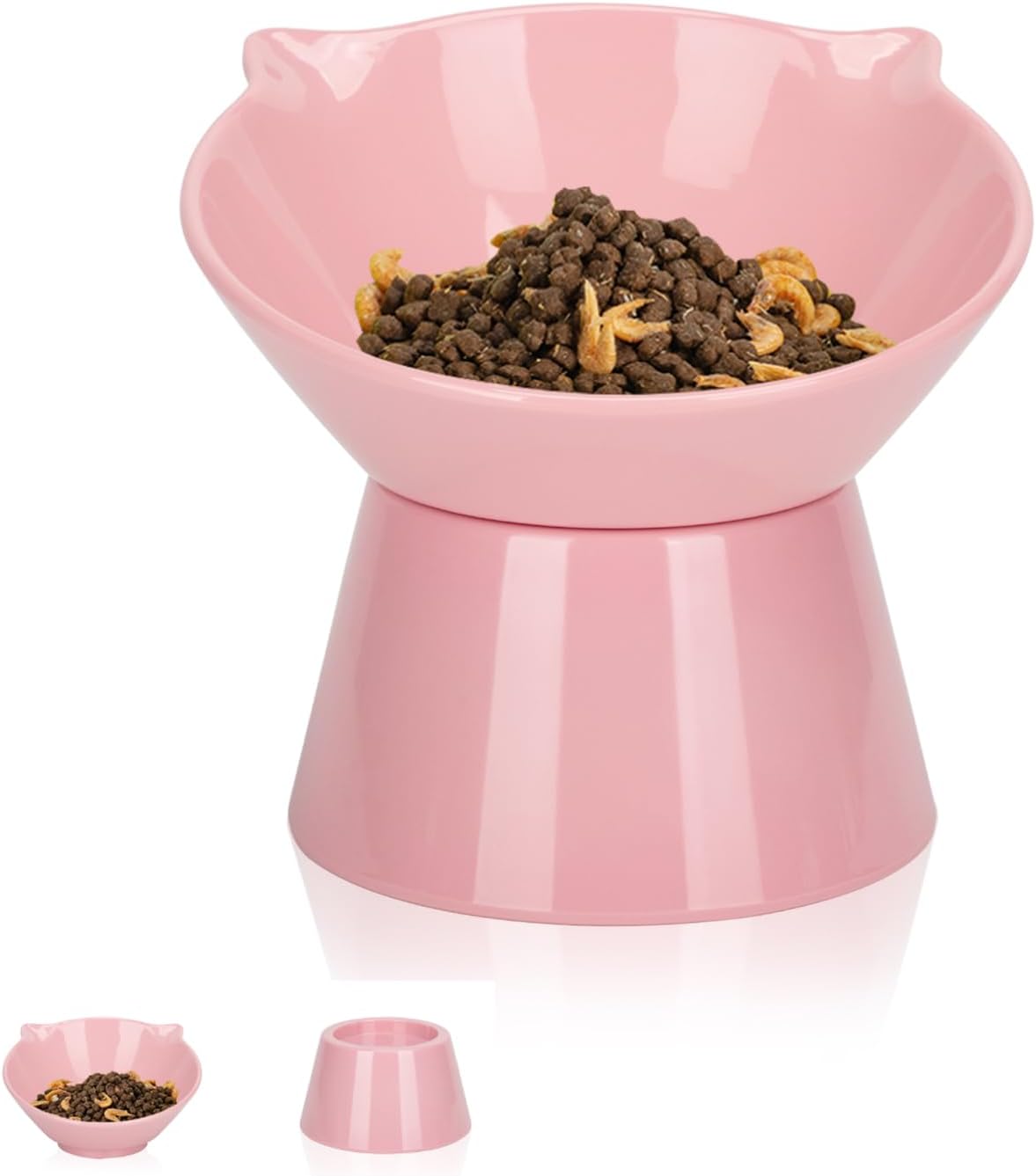 Detachable Elevated Cat Bowls - Pink