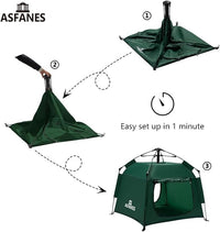 Outdoor Waterproof Pet Automatic Camping Tent, Pop up Cave Bed for Indoor Cats and Small Dogs, Portable Cat House Dog House, Army Green.