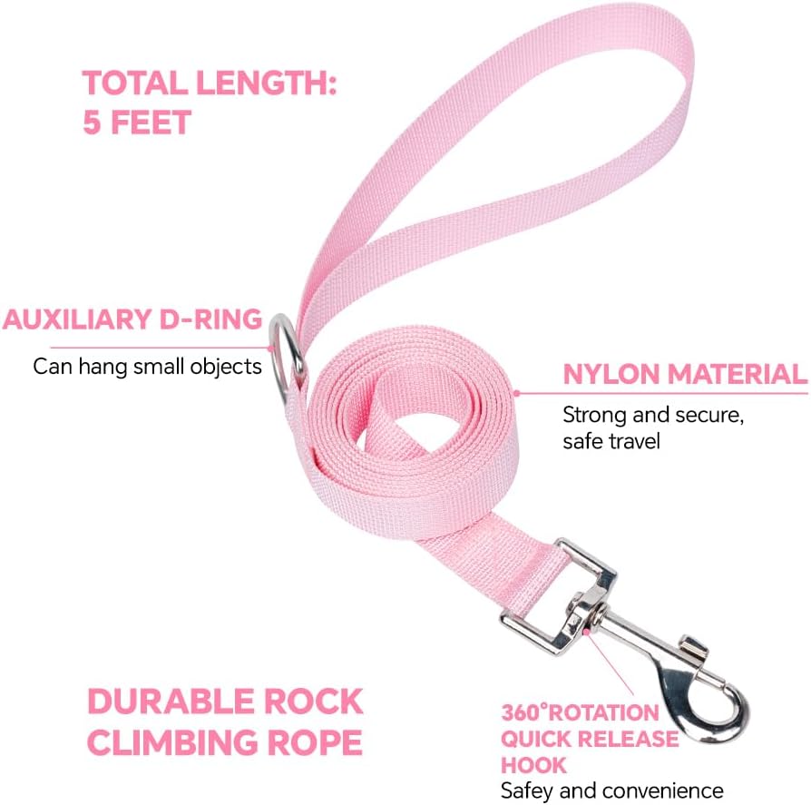 Skmeditec Cat Harness and Leash Set: Upgraded Escape Proof Vest - Pink (Holder for Airtag) / S - image 2