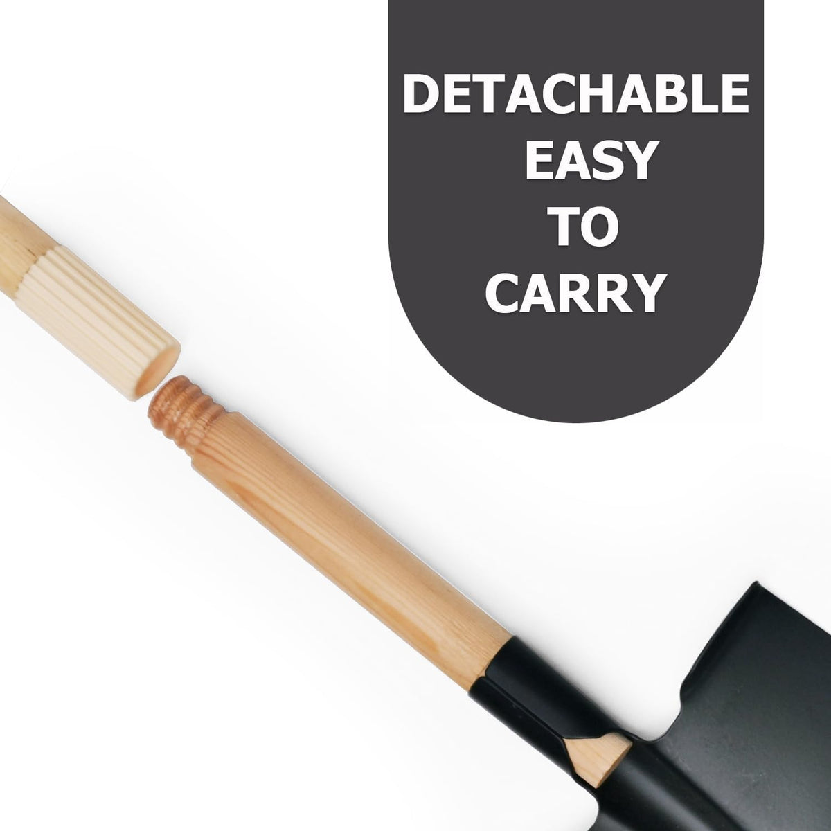 7PCS Kids Gardening Tools, Long Shovel, Rake for Leaves, Spade - Black - image 3