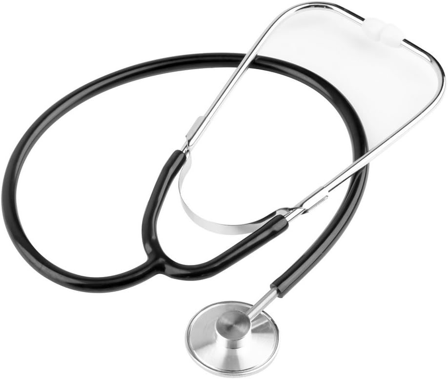 BinaryABC black toy stethoscope for kids doctor costume and pretend play