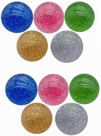 Kikeep large 45mm glitter bouncy balls made of natural rubber