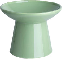 Ceramic Elevated Cat Food Bowls, 6.2" Wide - Green / 1 Pack