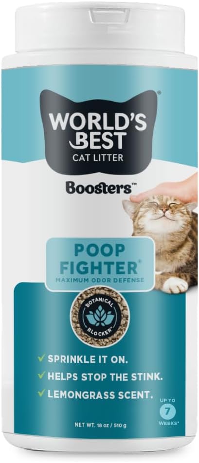 World's Best Cat Litter, Boosters Poop Fighter Additive - 18 OZ