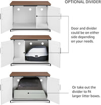 unipaws Extra Large Cat Litter Box Enclosure Furniture with Top Opening, XL Washroom Bench for Cats with Removable Divider, Jumbo Automatic Litter Box Cover and Hidden Cat Box