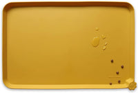 Hoki Found Silicone Pet Food Mats Tray - Dog Pet Cat Feeding Mat - Waterproof Dog Cat Food Mats -Pet Water Mats for Carpet -Honey