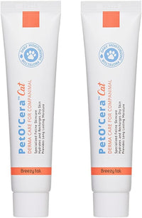 PetO'Cera Cat Cream - Hair Loss & Itch Relief for Hot Spots, Rashes, Allergies & Dry Skin - Soothing Moisturizer for Paws, Face & Body - pH Balanced & Lick-Safe Formula for Cats, Bundle 2.7oz