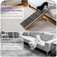 Pawaboo 2026 Upgraded Small Dog Ramp for Couch Foldable - D-walnut / 80×30cm-for couch - image 3