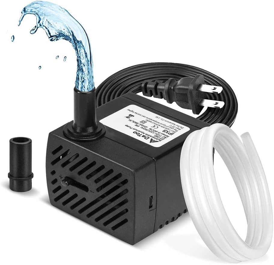 DaToo 50GPH 3W Small Submersible Water Pump Mini Fountain Pump Ultra - 5W 95GPH (With 3.3ft Free Tubing)