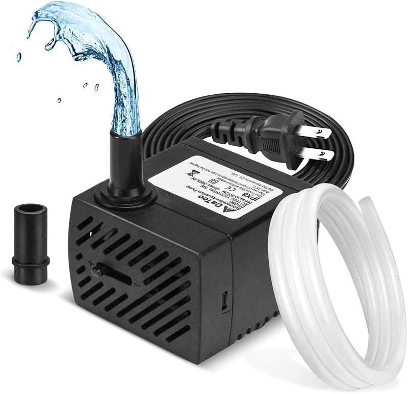 DaToo 50GPH 3W Small Submersible Water Pump Mini Fountain Pump Ultra - 5W 95GPH (With 3.3ft Free Tubing)