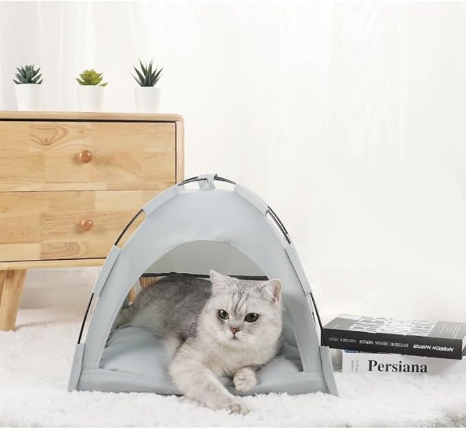Cat Tent – Lightweight & Breathable Waterproof Shelter Designed for Indoor/Outdoor Adventures, Giving Your pet Safe Outdoor Exploration Joy. (Slate Gray, 19.7×19.7in)