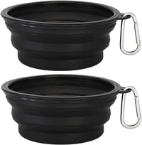 Kytely Large Collapsible Dog Bowls 2 Pack - Black & Black