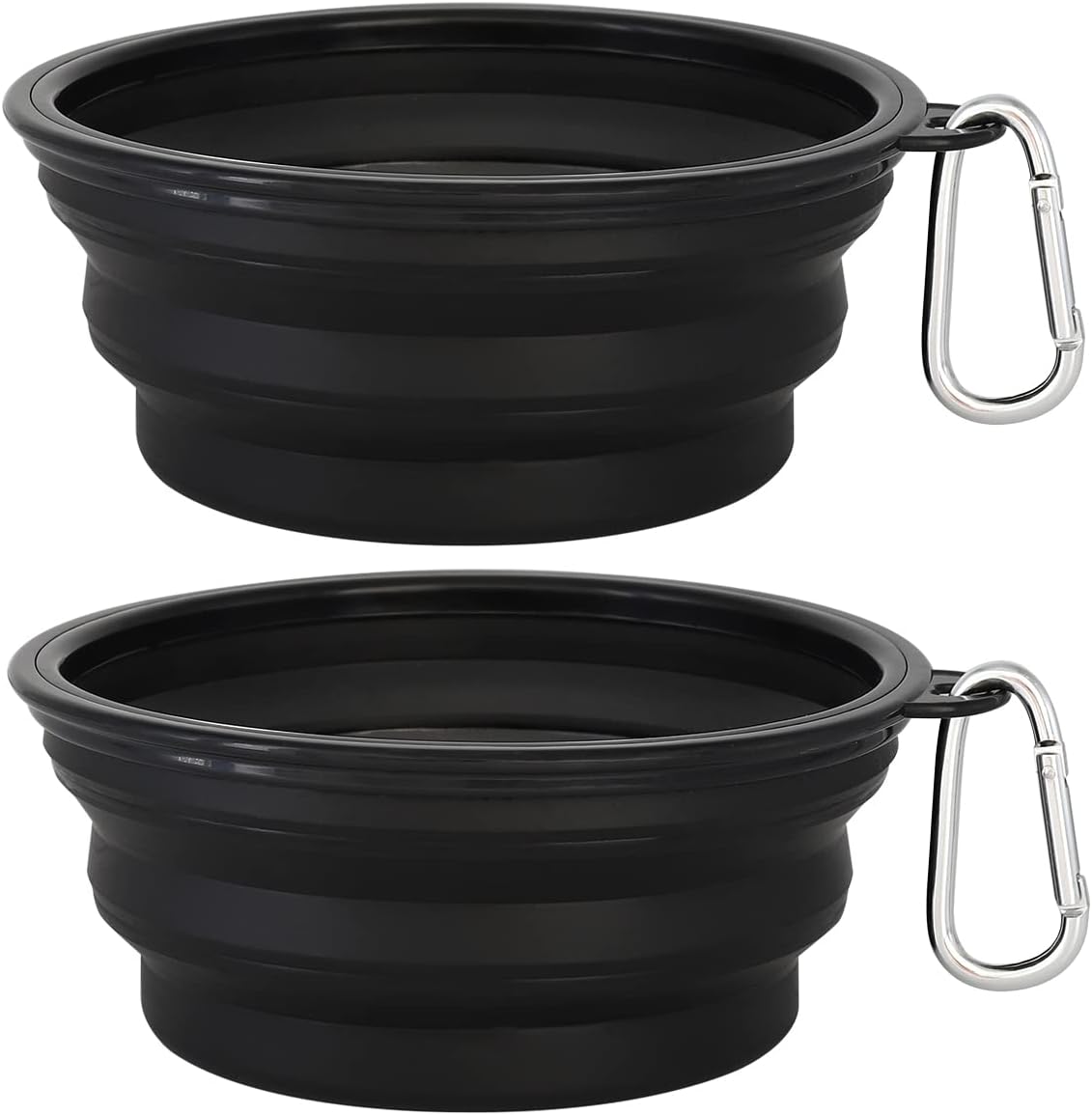 Kytely Large Collapsible Dog Bowls 2 Pack - Black & Black