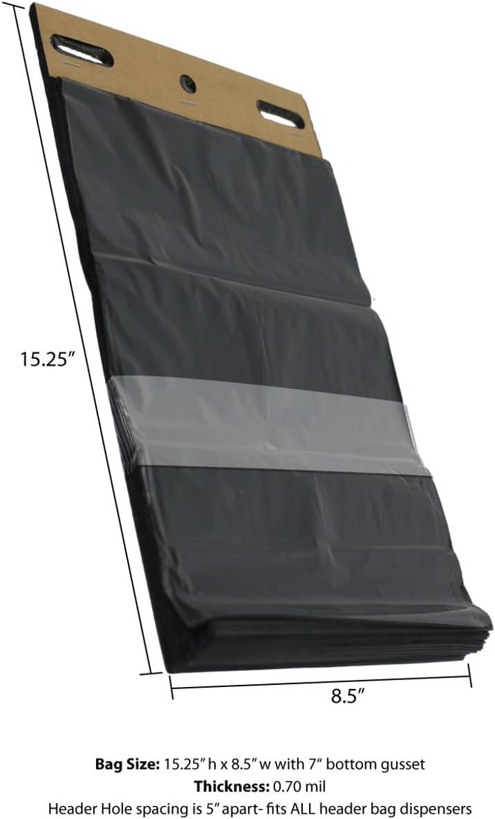 Zero Waste USA ONEpul Dog Waste Station Bags, 8 Headers - Opaque black / 100 Count (Pack of 8) - image 2
