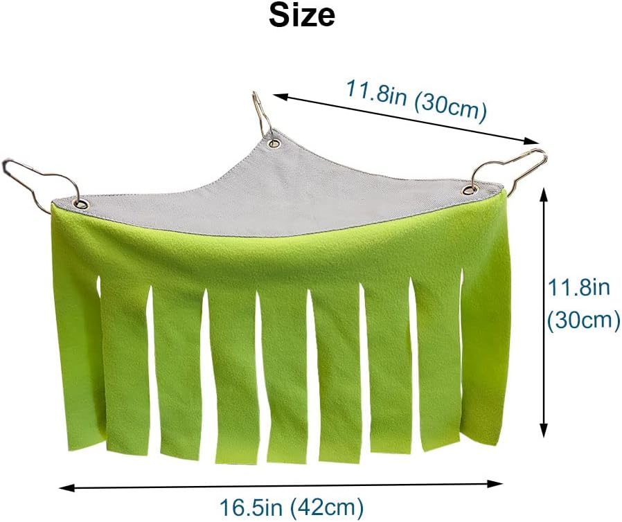 RIOUSSI Guinea Pig Hideout Hideaway Corner Fleece Toys Cage - Green / Triangle - image 3