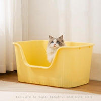 Extra Large Litter Box with High Sides 25.27" Lx17.83 Wx13.11 H - Yellow - image 2