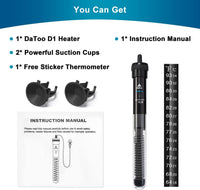 DaToo Aquarium Heater Adjustable 50W Submersible Fish Tank Heater - 100Watt - image 2
