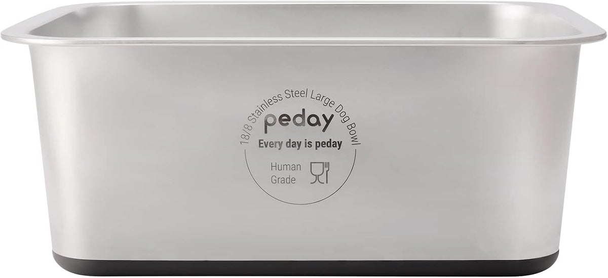 PEDAY 2.64 Gallon Extra Large Dog Water Bowl - 2.64 gallon / Silver, Nonsilp