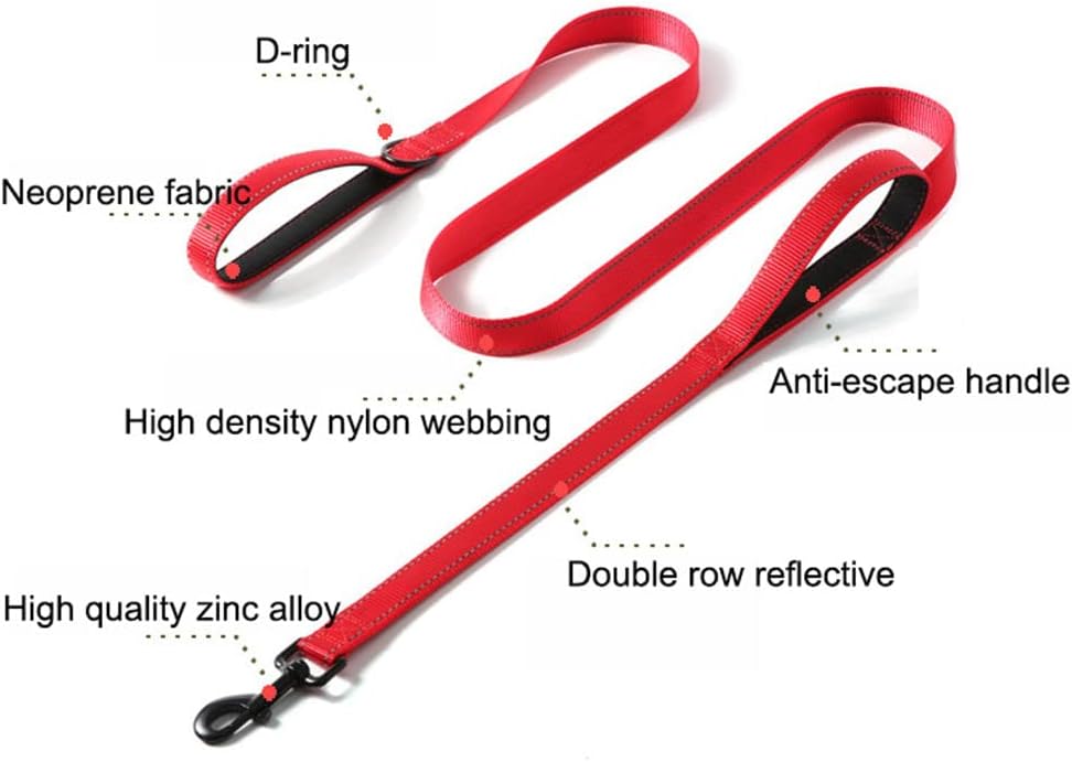 Reflective Nylon Dog Leash Heavy Duty - Purple / 6ft * 1" - image 3